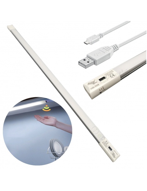 Barra led 48cm ricaricabile con sensore di movimento a mano scansione manuale sottopensile lampada luce per cucina armadio
