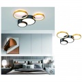 Plafoniera led 36w 4 cerchi oro nero lampada da soffitto design moderno luce per camera soggiorno cucina