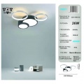 Plafoniera led 36w 4 cerchi argento nero lampada da soffitto design moderno luce per camera soggiorno cucina