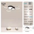 Plafoniera led 48w 5 cerchi argento nero lampada da soffitto design moderno luce per camera soggiorno cucina