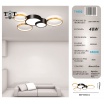 Plafoniera led 48w 5 cerchi oro nero lampada da soffitto design moderno luce per camera soggiorno cucina