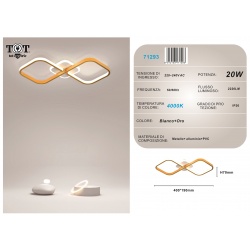 Plafoniera led 20w intrecciato quadrato oro lampada da soffitto design moderno luce per camera soggiorno cucina