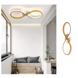 Plafoniera led 22w intrecciato infinito oro lampada da soffitto design moderno luce per camera soggiorno cucina