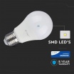 V-TAC PRO Lampadina led bulbo 9w A60 attacco grande E27 copertura opaca luce fredda naturale calda