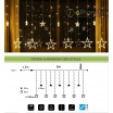 Tenda luminosa led con stelle 2x1 m luci di Natale decorazioni natalizie stelline luce bianca calda per addobbo feste