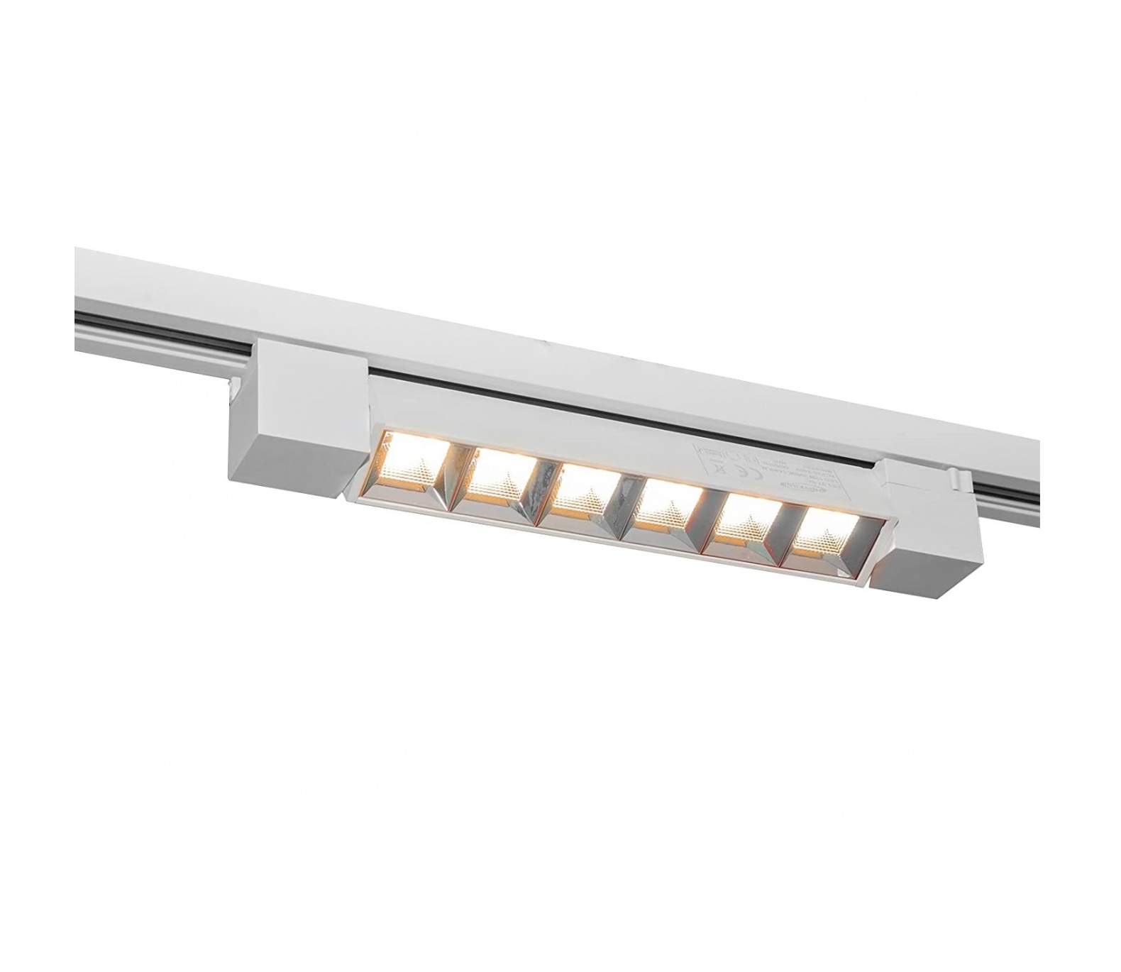 Faretto faro barra a griglia led 12W Bianco per binario monofase elettrico orientabile proiettore