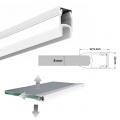 Profilo in alluminio strisce strip led 2M per illuminare bordo mensole vetro 8mm