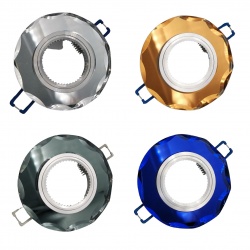 Portafaretto Tondo in Vetro modanato fisso da incasso cartongesso per led GU10