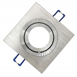 Portafaretto Quadrato Argento Orientabile da incasso cartongesso per lampadine led GU10 con ghiera svitabile