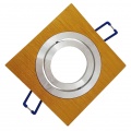 Portafaretto Quadrato Oro Orientabile da incasso cartongesso per lampadine led GU10 con ghiera svitabile