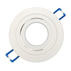 Portafaretto Tondo Bianco Orientabile da incasso cartongesso per lampadine led GU10 con ghiera svitabile