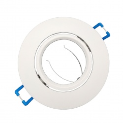 Portafaretto Tondo Bianco Orientabile da incasso cartongesso per lampadine led GU10 MR16