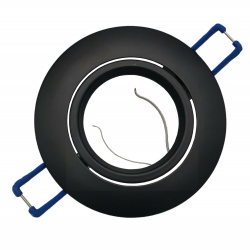Portafaretto Tondo Nero Orientabile da incasso cartongesso per lampadine led GU10 MR16