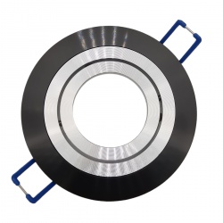 Portafaretto Tondo Nero Orientabile da incasso cartongesso per lampadine led GU10 con ghiera svitabile