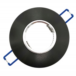 Portafaretto Tondo Nero fisso da incasso soffitto cartongesso per lampadine led GU10 MR16