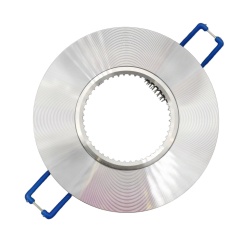 Portafaretto Tondo Silver Argento satinato fisso da incasso cartongesso per lampadine led GU10 MR16