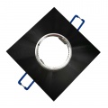 Portafaretto Quadrato Nero fisso da incasso soffitto cartongesso per lampadine led GU10 MR16