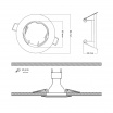 Portafaretto Tondo Oro spazzolato fisso da incasso cartongesso per lampadine GU10 MR16