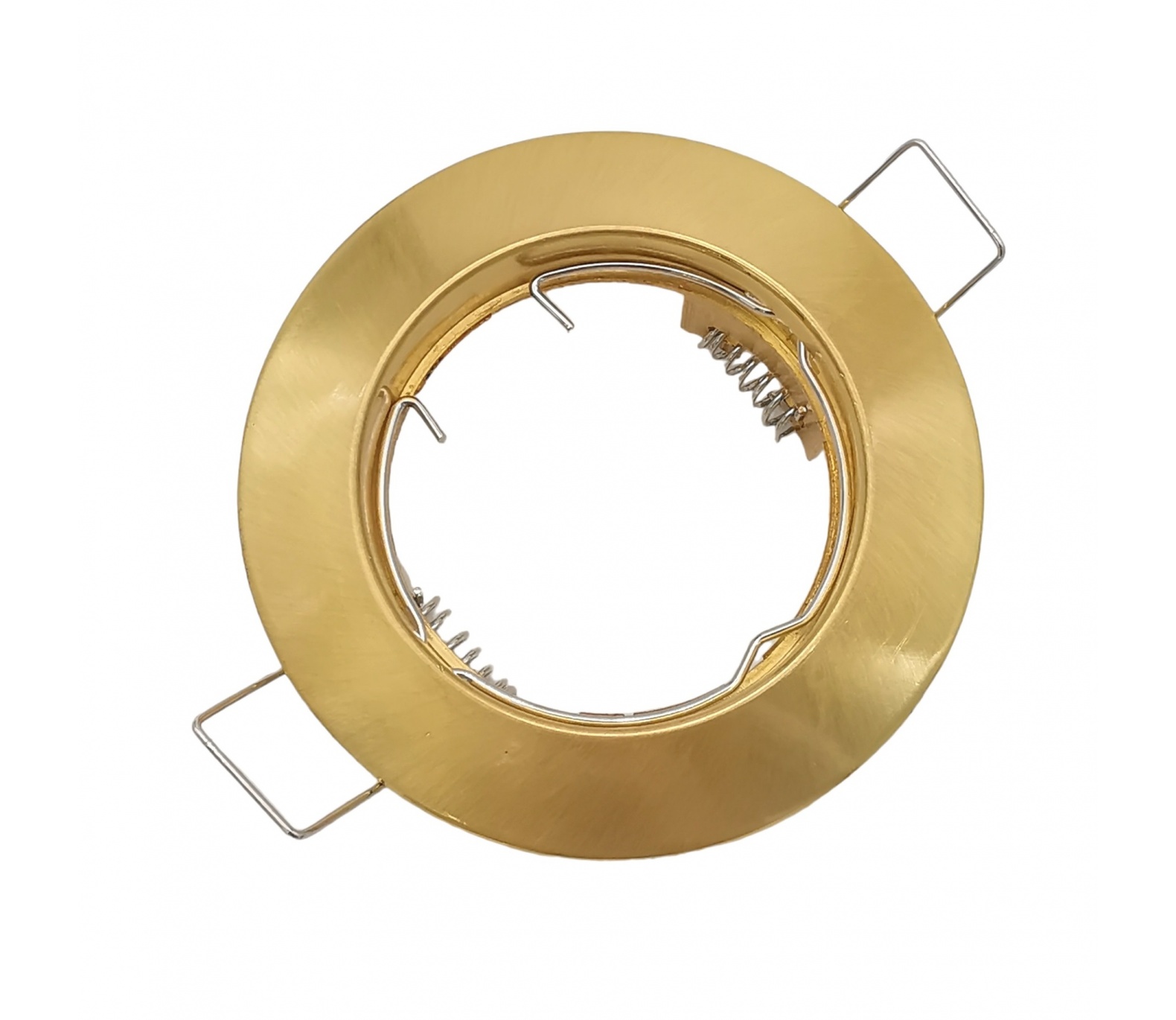 Portafaretto Tondo Oro spazzolato fisso da incasso cartongesso per lampadine GU10 MR16
