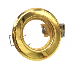 Portafaretto Tondo Oro lucido fisso da incasso cartongesso per lampadina led GU10 MR16