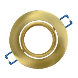 Portafaretto Tondo Oro satinato Orientabile da incasso cartongesso per lampadine led GU10 MR16