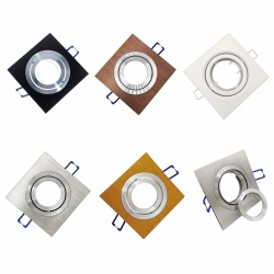Portafaretto Quadrato Orientabile da incasso cartongesso per lampadine led GU10 con ghiera svitabile