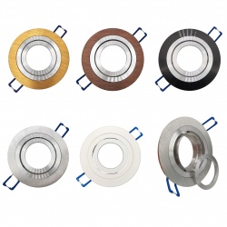 Portafaretto Tondo Orientabile da incasso cartongesso per lampadine led GU10 con ghiera svitabile