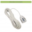 Prolunga elettrica 5 10 15 metri 2 prese bipasso 16A/10 + presa shuko con spina piatta 10A multipresa bianco