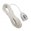 Prolunga elettrica 5 10 15 metri 2 prese bipasso 16A/10 + presa shuko con spina piatta 10A multipresa bianco