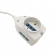 Prolunga elettrica 5 10 15 metri 2 prese bipasso 16A/10 + presa shuko con spina piatta 10A multipresa bianco