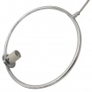 Lampadario a sospensione cerchio argento metallo con sfera in vetro bianco attacco E27 design moderno minimal