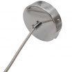 Lampadario a sospensione cerchio argento metallo con sfera in vetro bianco attacco E27 design moderno minimal