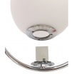 Lampadario a sospensione cerchio argento metallo con sfera in vetro bianco attacco E27 design moderno minimal