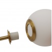 Lampadario a sospensione oro con 2 sfere bolle in vetro bianco opaco attacco G9 E27 design moderno minimal