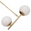 Lampadario a sospensione oro con 2 sfere bolle in vetro bianco opaco attacco G9 E27 design moderno minimal
