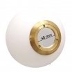 Lampadario a sospensione oro con 2 sfere bolle in vetro bianco opaco attacco G9 E27 design moderno minimal