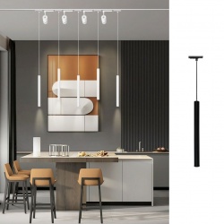 Faretto led a sospensione 3w cilindro per binario track monofase lampada proiettore nero bianco