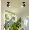 Faretto proiettore orientabile da soffitto parete a cilindro con attacco per led GU10 nero
