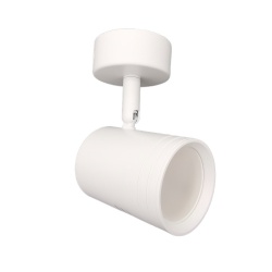 Faretto proiettore orientabile da soffitto parete a cilindro con attacco per led GU10 bianco