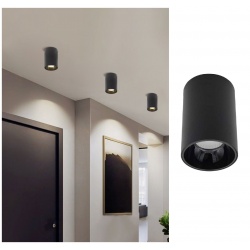 Faretto led da soffitto 20W cilindro nero in alluminio plafoniera lampada moderna luce calda naturale bianca
