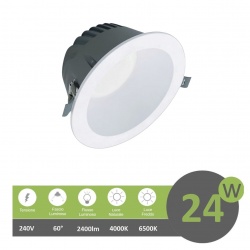 Faro led Downlight 24W foro Ø 140mm tondo da incasso plafoniera luce cob bianco naturale