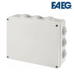 Scatola di derivazione 240x190x90 rettangolare da esterno tenuta stagna grigio impermeabile con passacavi