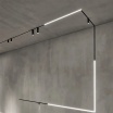 Binario magnetico nero 2m 48V da incasso parete soffitto per faretti led con copertura