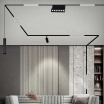 Binario magnetico nero 2m 48V da incasso parete soffitto per faretti led con copertura