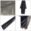 Binario magnetico nero 2m 48V da incasso parete soffitto per faretti led con copertura