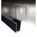 Binario magnetico nero 2m 48V da incasso parete soffitto per faretti led con copertura