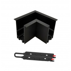 Connettore giunzione angolare e angolo curva nero per collegamento binario magnetico 48V