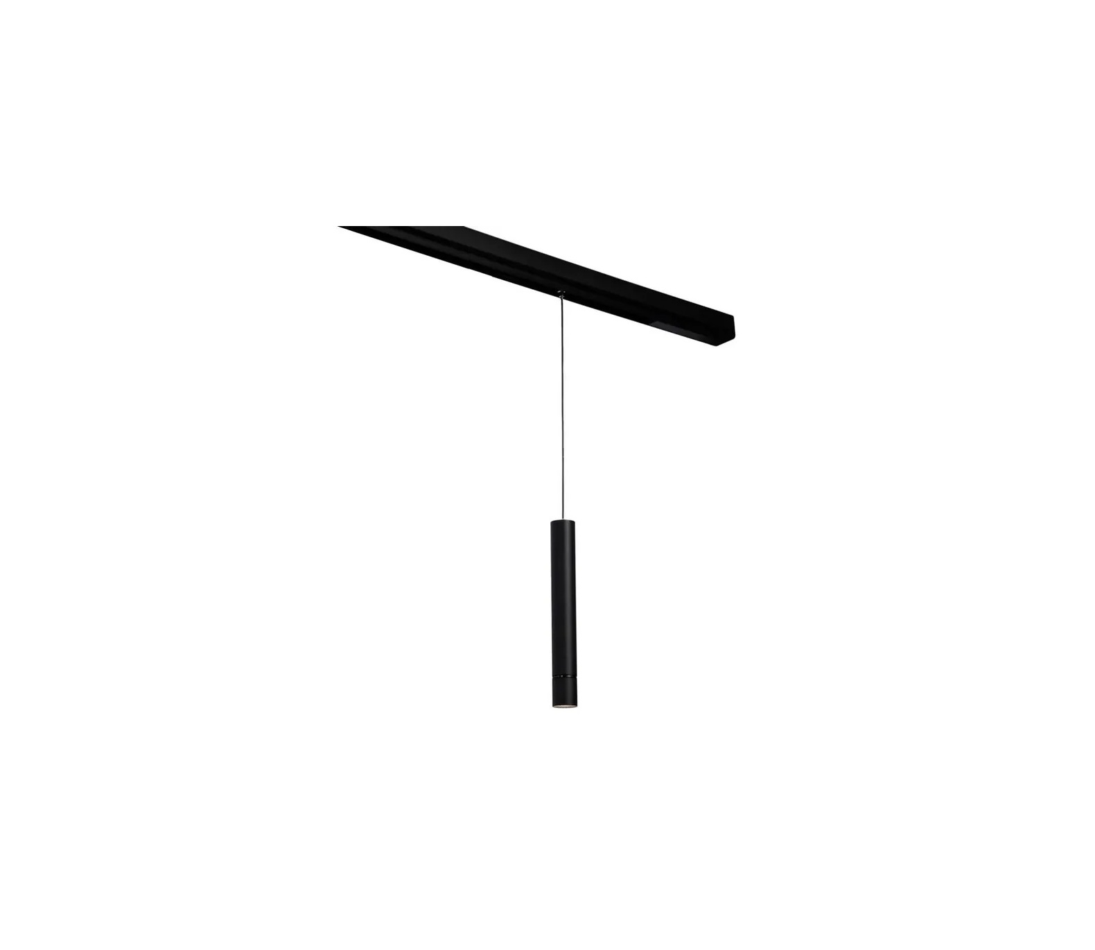 Faretto led a cilindro sospeso 8W nero per binario magnetico monofase 48V luce calda naturale bianca