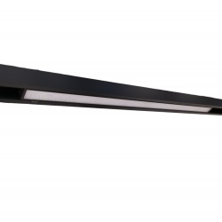Faretto proiettore a barra lineare led 24W nero magnetico copertura opaca per binario monofase 48V luce calda naturale bianca