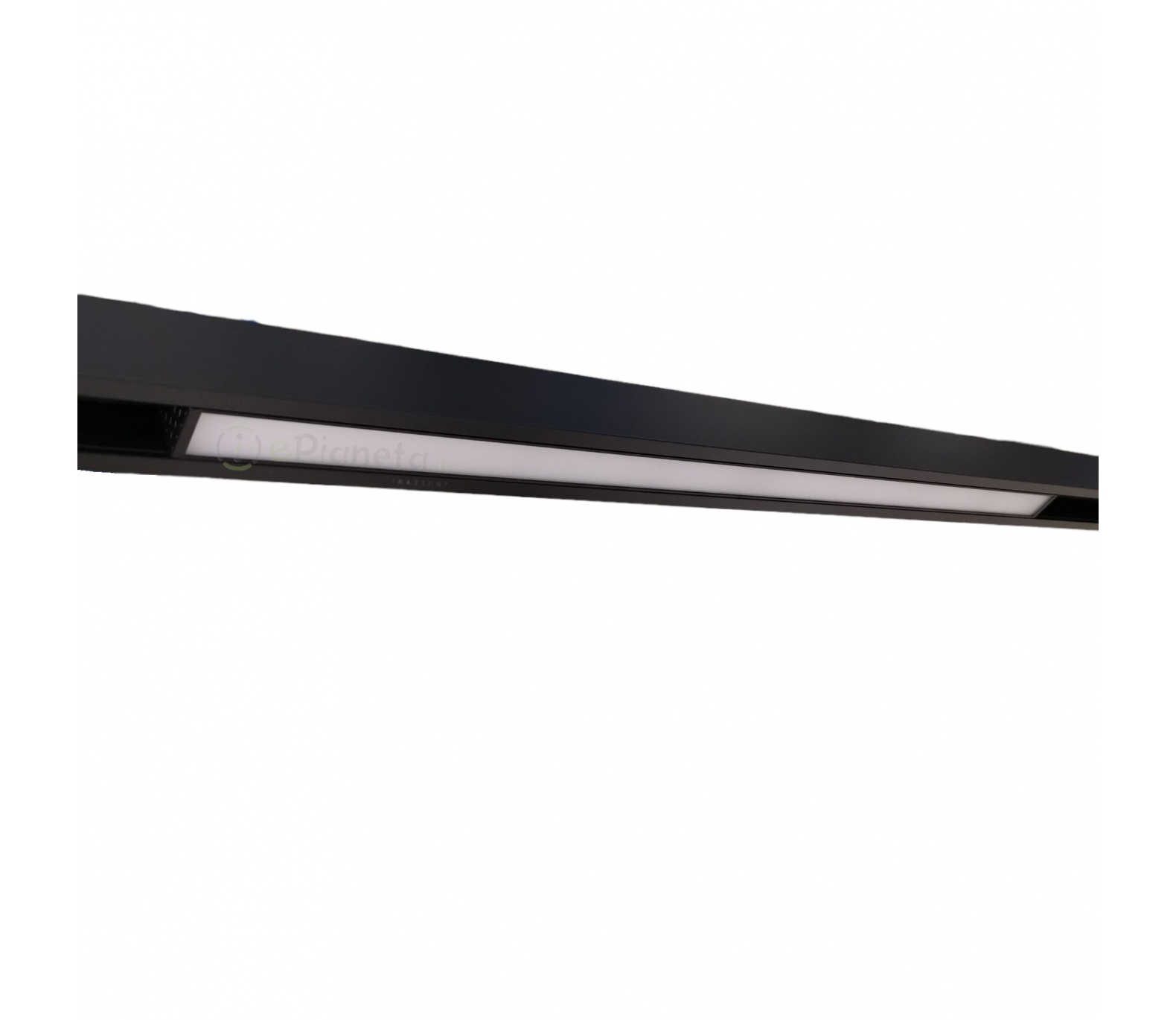 Faretto proiettore a barra lineare led 24W nero magnetico copertura opaca per binario monofase 48V luce calda naturale bianca